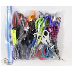 BAG OF ASSORTED SCISSORS.