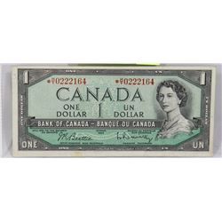 1954 CANADIAN ASTERISK H/Y REPLACEMENT ONE DOLLAR