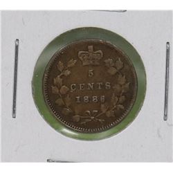 1886 CANADIAN "SMALL G" QUEEN VICTORIA 5 CENT COIN