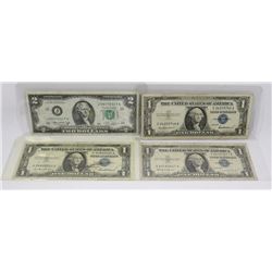 LOT OF US BANKNOTES INCL 1957 ONE DOLLAR BILLS &