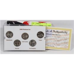 2000 US PLATINUM STATE QUARTER SET.