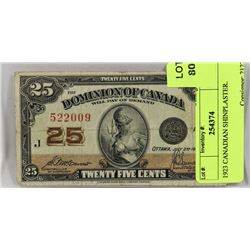 1923 CANADIAN SHINPLASTER.