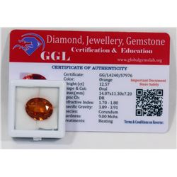 #8- NATURAL ORANGE SAPPHIRE GEMSTONE 12.57CT