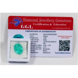 #4-NATURAL GREEN EMERALD GEMSTONE  7.82CT