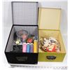 Image 1 : PAIR OF STORAGE BOXES WITH CONTENTS