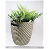 Image 1 : WICKER BASKET WITH VARIOUS ARTIFICIAL PLANTS