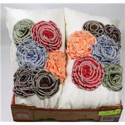 LOT OF 3 SHOWHOME APPLIQUED DECORATIVE PILLOWS