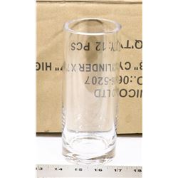 CASE OF 12 NEW CLEAR VASES