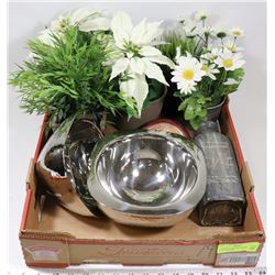 FLAT WITH CHROME BOWLS, PLANTS & MRE