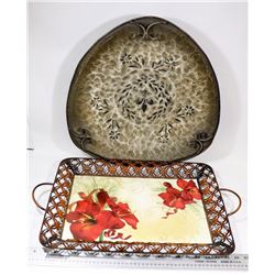 PAIR OF METAL DECORATIVE TRAYS