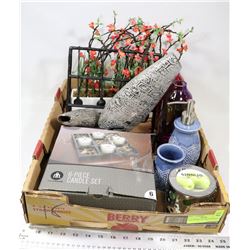 FLAT OF MISC DECORATIVE PIECES