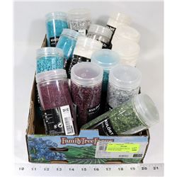 FLAT OF COLORED DECORATIVE SAND & STONES