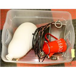 TOTE OF ASSORTED DECORATIVE ITEMS