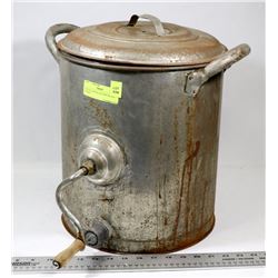 ANTIQUE METAL BUTTER CHURN, WORKS