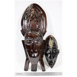2 INDIGENOUS CARVED WOODEN MASKS.