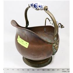 ANTIQUE BRASS COPPER SKUTTLE
