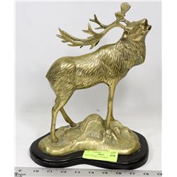 BRASS ELK STATUE 12" TALL