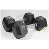 Image 1 : A PAIR OF HEX PROGRESSION  DUMBELLS 25 LBS EACH