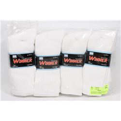 PACKAGE OF 12 WHITE WINNER MENS SIZE 10-13 SOCKS