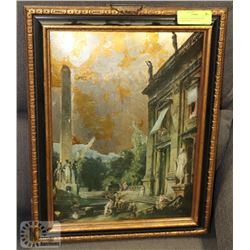 CONVEX GLASS ROMAN FOIL FRAMED PRINT 20" X 15"