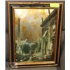 Image 1 : CONVEX GLASS ROMAN FOIL FRAMED PRINT 20" X 15"
