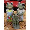 Image 1 : SET OF 3 CERAMIC FROG GARDEN ORNAMENTS