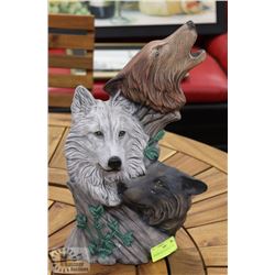 CERAMIC WOLF STATUE 17" TALL