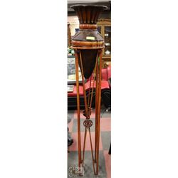 6FT TALL METAL VASE IN STAND