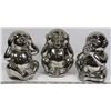 Image 1 : "HEAR - SEE - SPEAK - NO EVIL" CHROME MONKEY