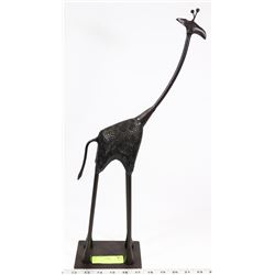 METAL GIRAFFE STATUE, 20" TALL