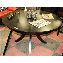 ROUND BLACK KITCHEN TABLE (54" DIA X 30" H)