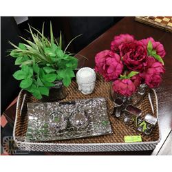 WICKER TRAY WITH CHROME SHOWHOME ITEMS