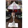 Image 1 : LARGE TIFFANY STYLE TRI-LIGHT LAMP -