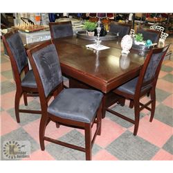 SOLID DARK BROWN WOOD PUB-STYLE DINING