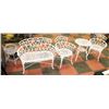Image 1 : 5 PC WHITE CAST IRON PATIO FURNITURE SET