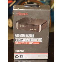 ROCKETFISH 2 OUTPUT HDMI SPLITTER 4K ULTRA
