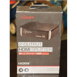 ROCKETFISH 2 OUTPUT HDMI SPLITTER 4K ULTRA