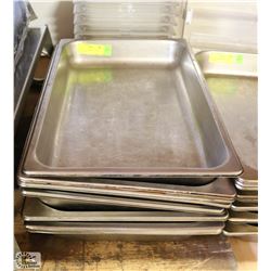 LOT OF 11 STAINLESS STEEL FULL SIZE INSERTS.