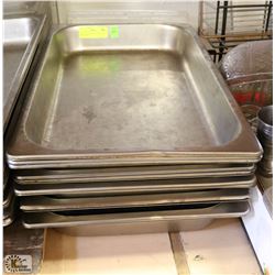 LOT OF 12 STAINLESS STEEL FULL SIZE INSERTS.