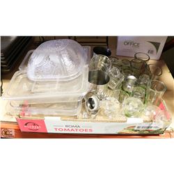 FLAT W/ 2 CLEAR PLASTIC 1/3 SIZE INSERTS, S/S