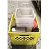 Image 1 : TOTE W/ 6-1/2" PLASTIC INSERTS & THREE 6L