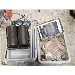 2 BUS TRAYS OF MISCELLANEOUS RESTAURANT PARTS