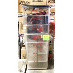LOT OF FOUR 22-QT. INDGREDIENT BINS W/ 4 LIDS