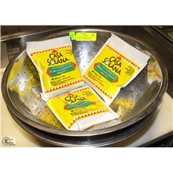 2 LARGE COLANDERS + MIXING BOWL & TACO SEASONING