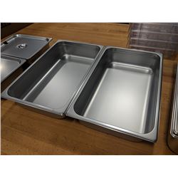 FULL SIZE, 4" DEEP STAINLESS INSERTS - LOT OF 2