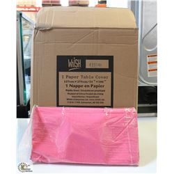 CASE OF 30 HOT PINK TISSUE TOP TABLECLOTHS