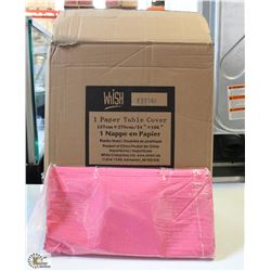 CASE OF 30 HOT PINK TISSUE TOP TABLECLOTHS