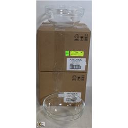 8" CLEAR GLASS STACKING SALAD BOWLS, 64OZ/1.9L -