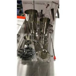 13 PIECE STAINLESS STEEL HOME BAR STARTER SET