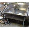 Image 1 : CORNER DRAIN DOUBLE SINK, 41” X 23.5” X 44”